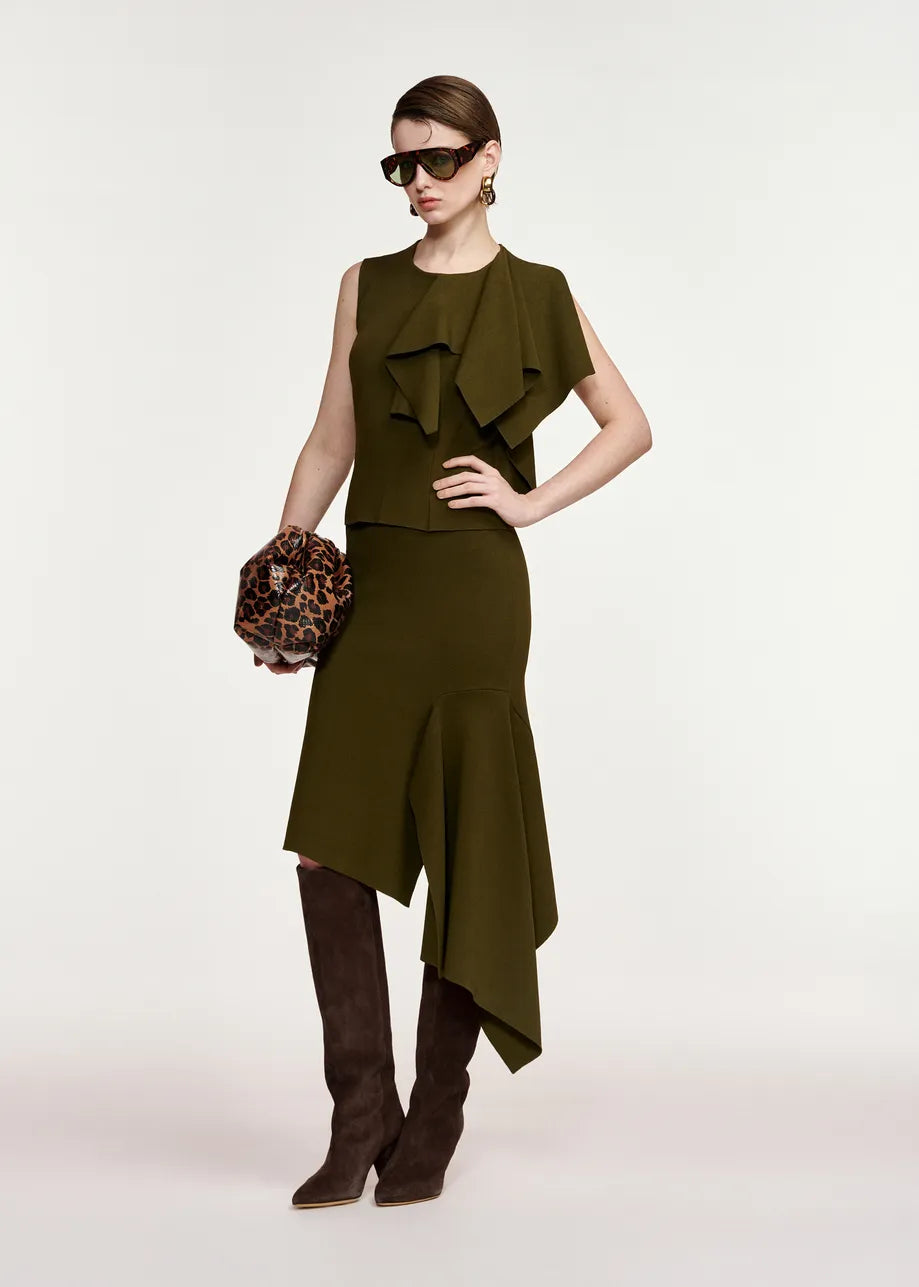 Know Knitted Top w/ Frill and Kap Knit Skirt w/ Frill front/side