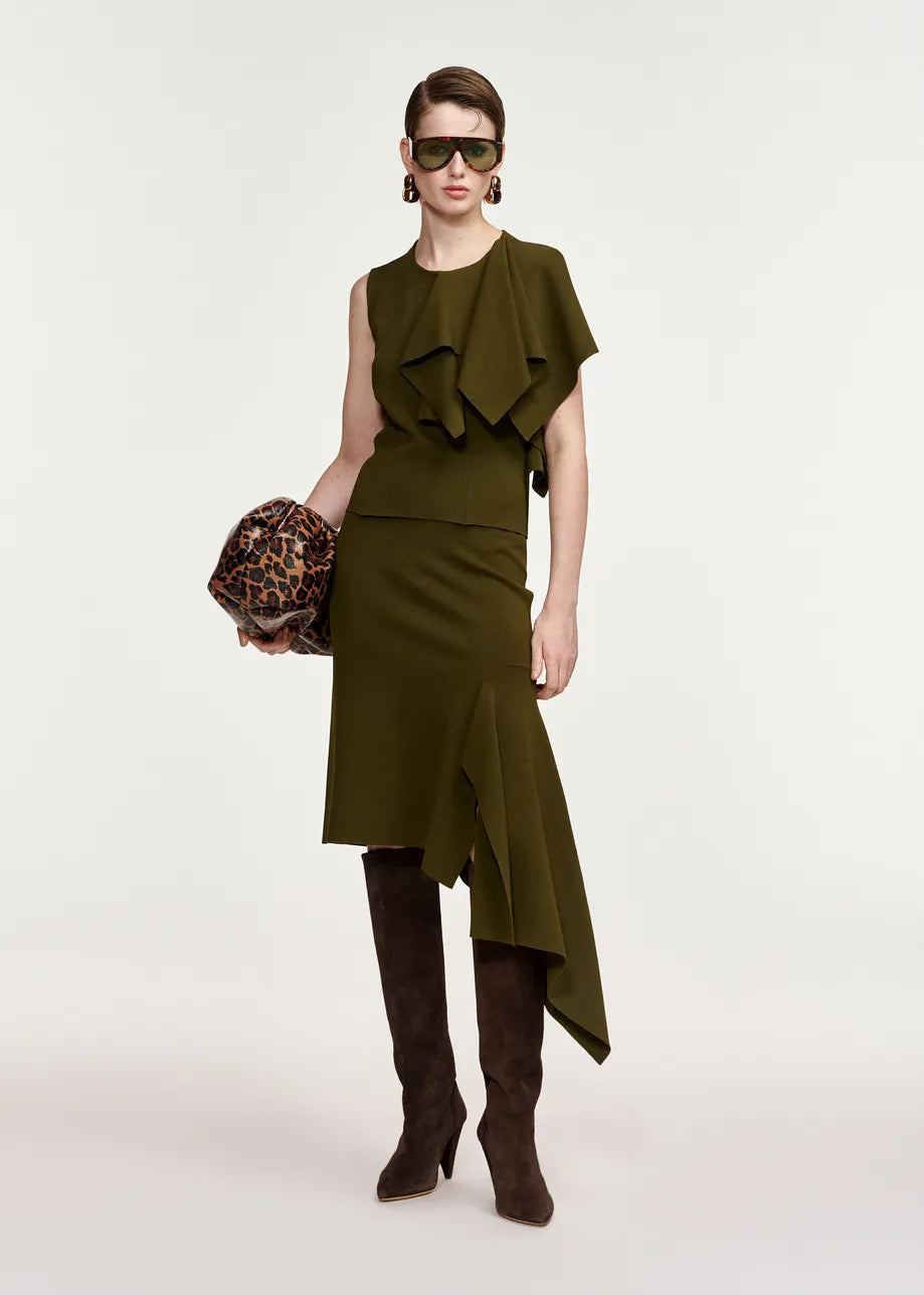 Know Knitted Top w/ Frill and Kap Knit Skirt w/ Frill full body front