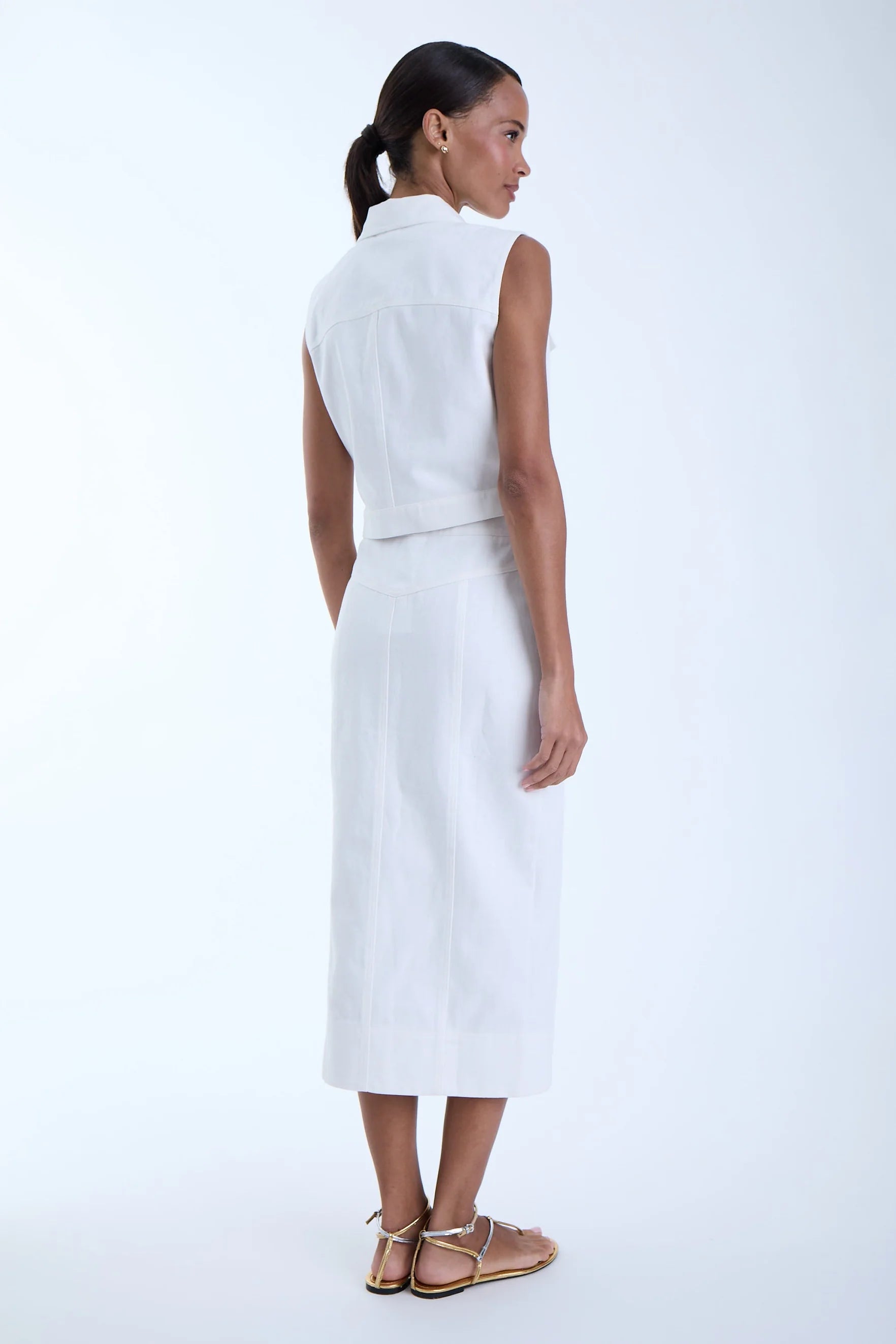 Rylee Denim Midi Skirt back