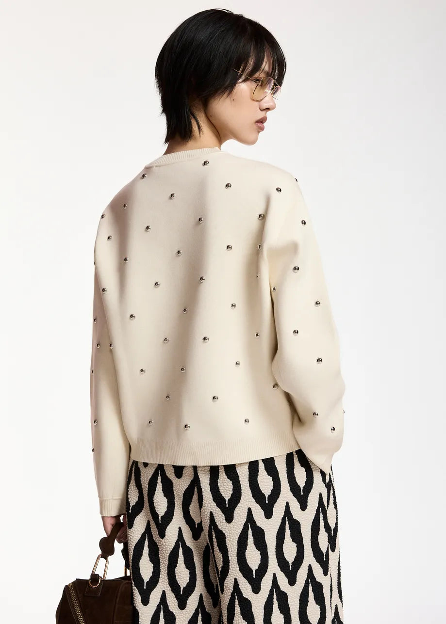 Klou Pullover w/ Studs back view on model
