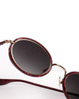 Kate 12k + Bordeaux Sunglasses close up