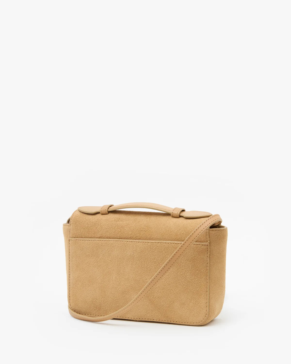 Beige handbag on a white background