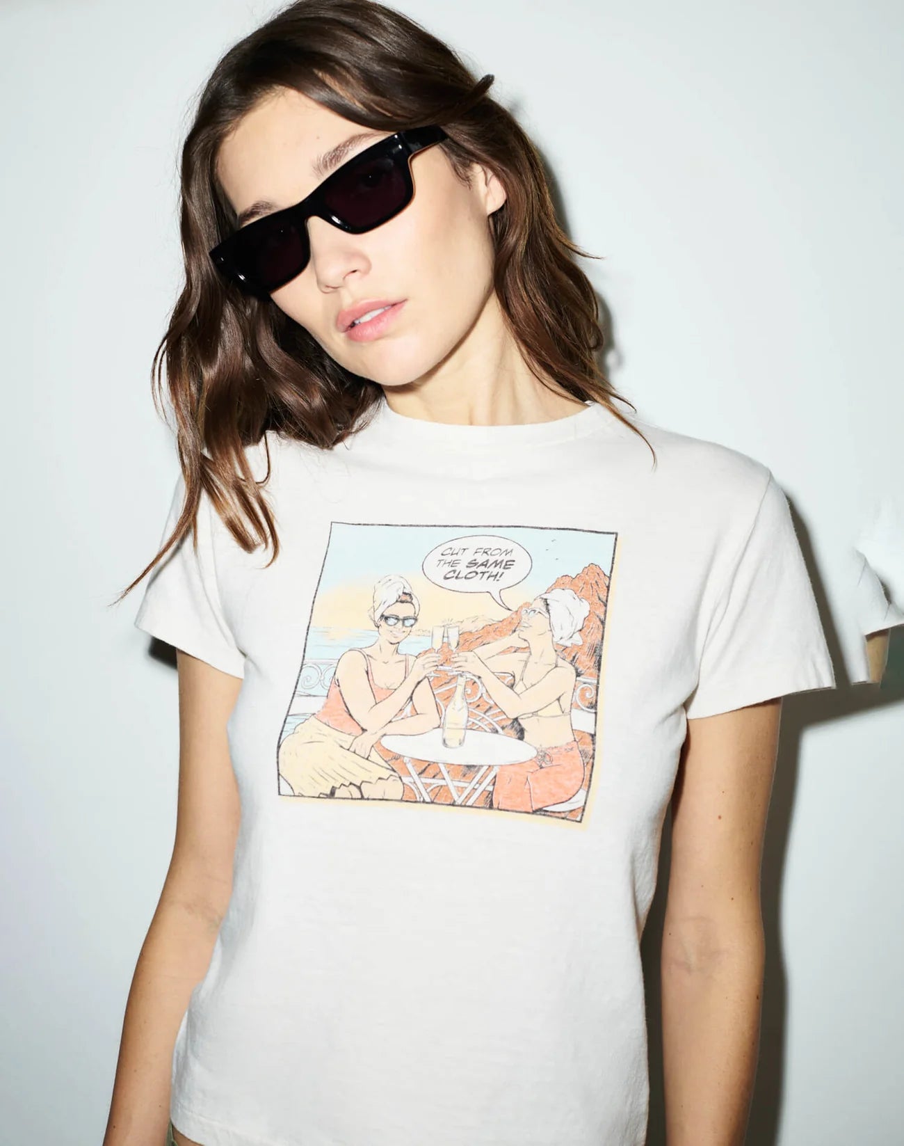 Classic Tee Same Cloth close up front on model