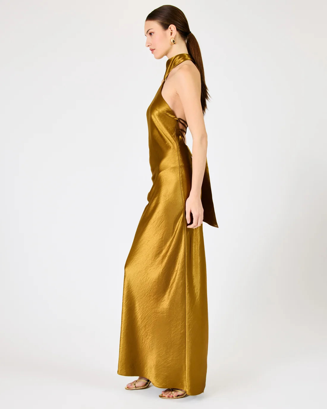 Barrett Maxi Dress full body side view on model