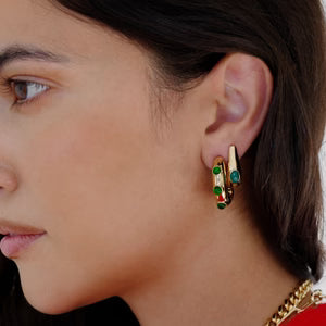Marais Hoops Emerald Jade in first ear hole