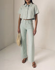 Column Jean in Minty front view