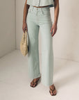 Column Jean in Minty close up front view