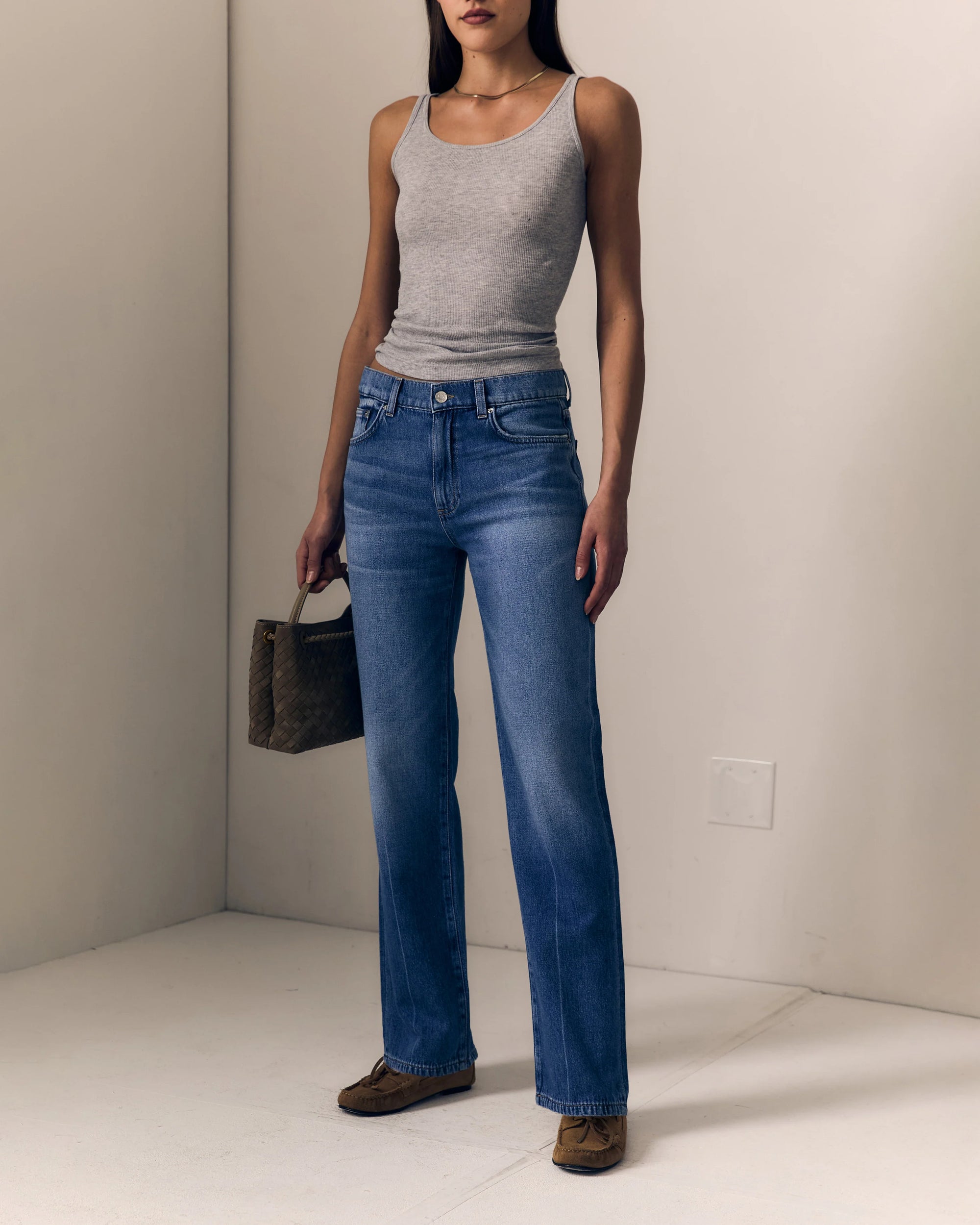 Mid 90s Straight Jean front view on model
