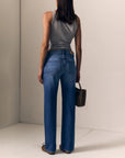 Mid 90s Straight Jean back view on model