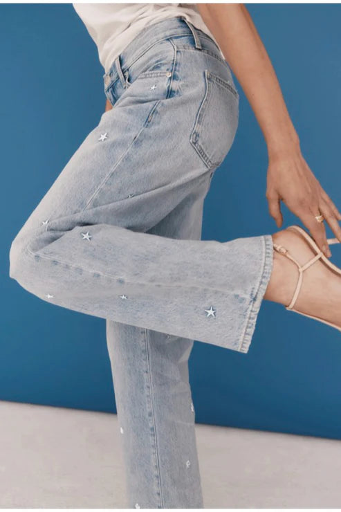 Lexi Mid Rise Bowed Straight side view