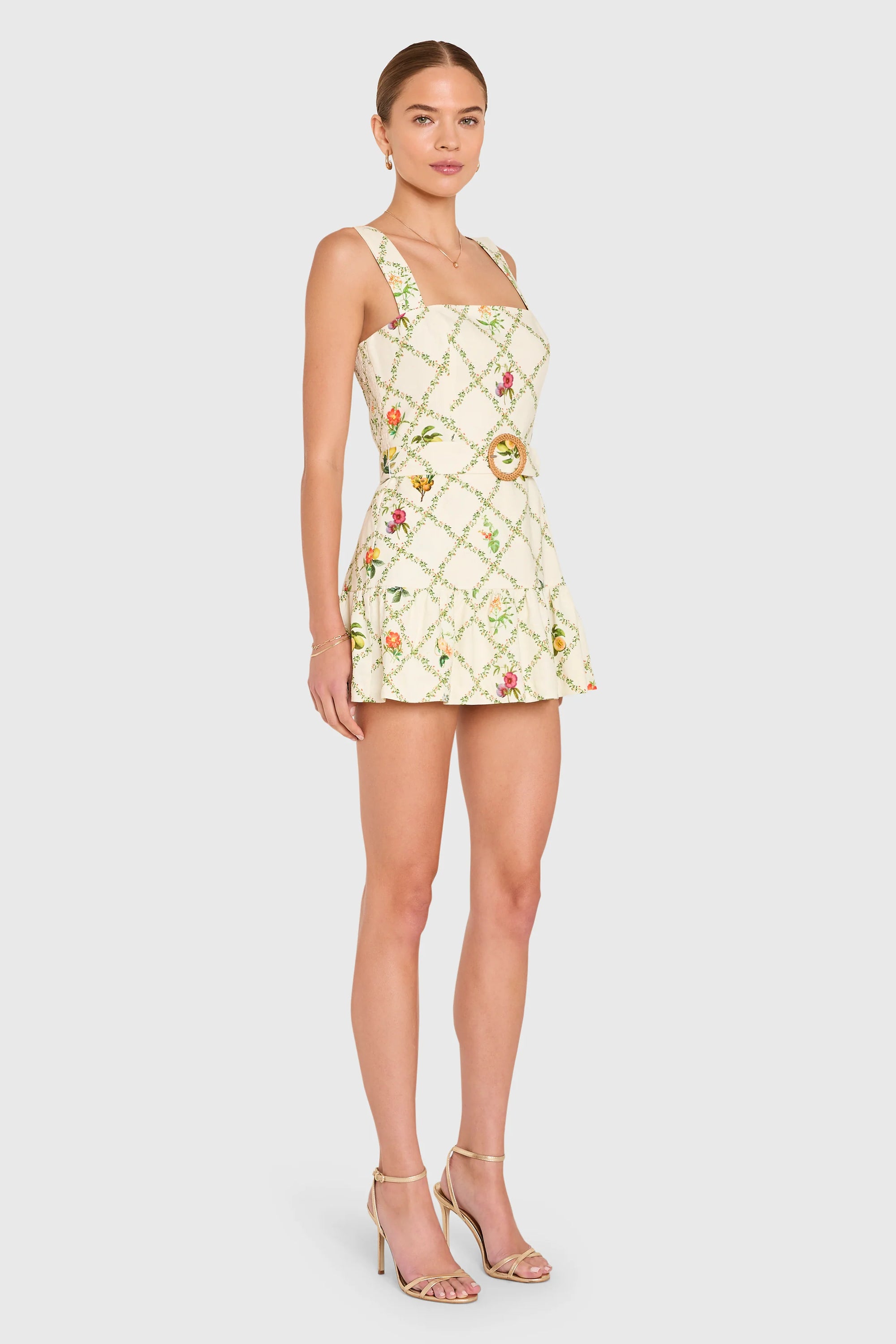 Lena Romper in Trellis side