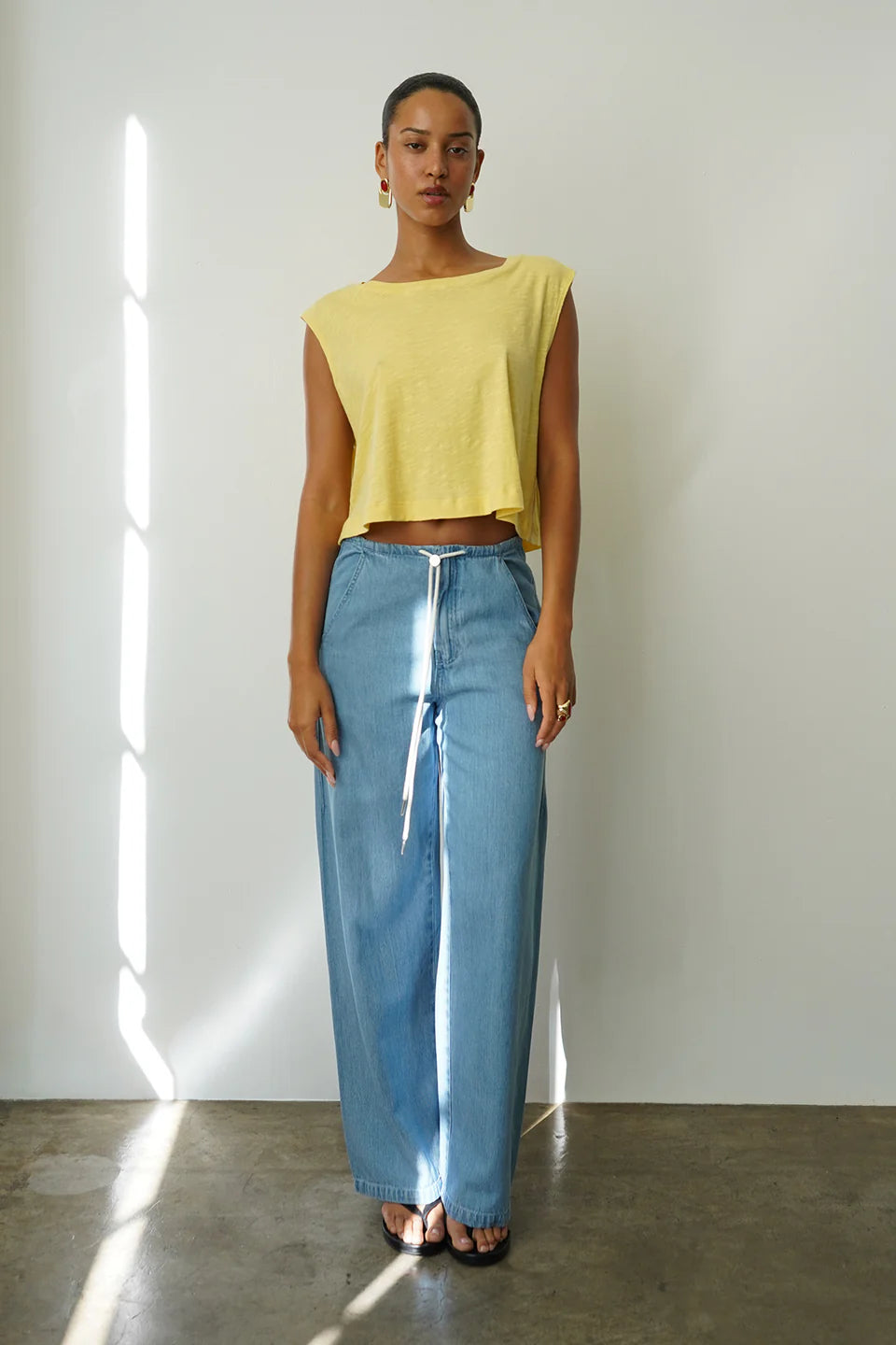 Dusty Soft Denim Pant full body front