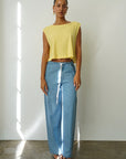 Dusty Soft Denim Pant full body front