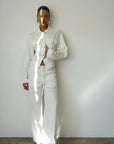 Dusty Soft Denim Pant White full body front