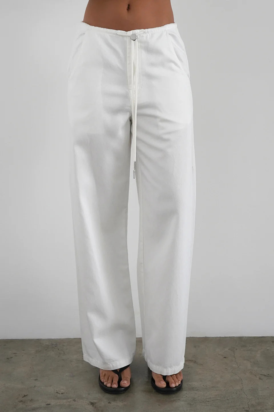 Dusty Soft Denim Pant White front close up