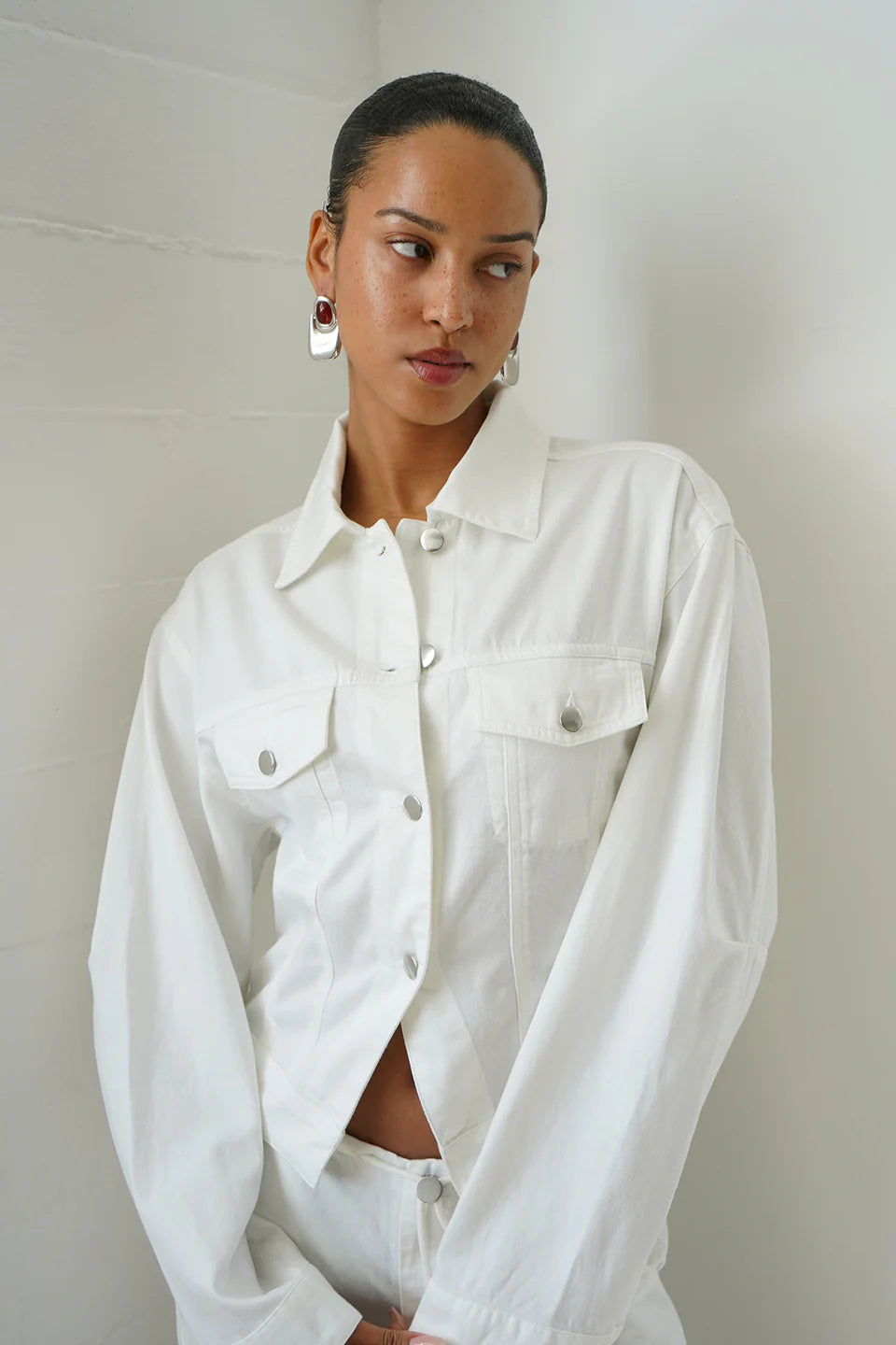 Edi Soft Denim Jacket close up