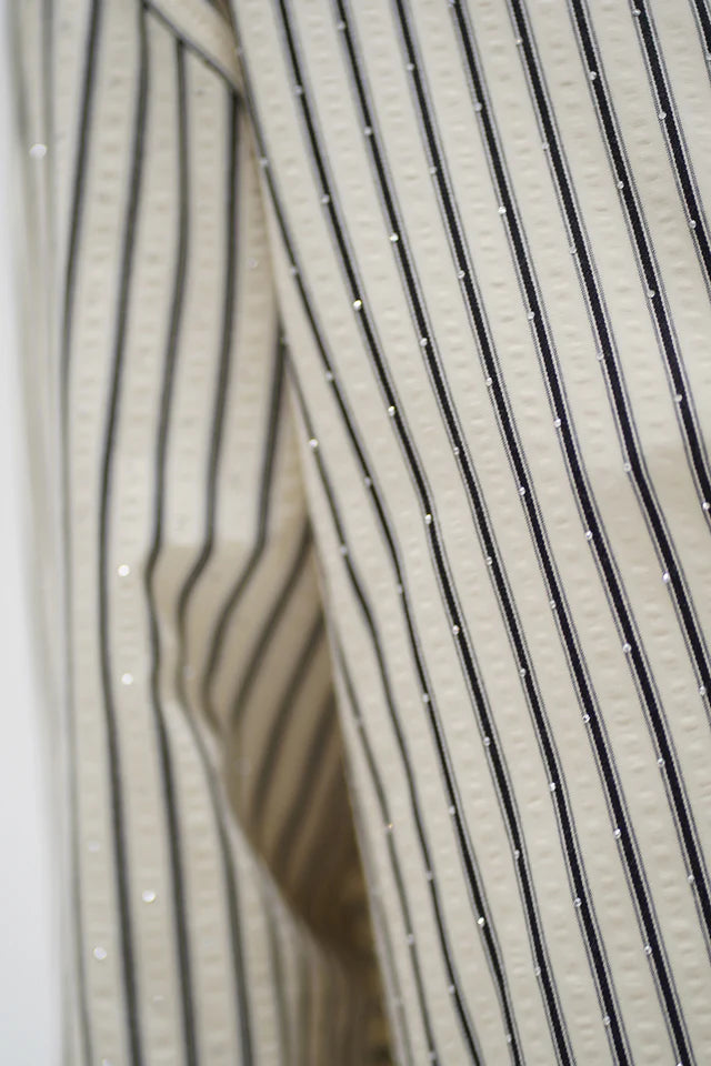 Close-up of a textured surface with horizontal lines close up view