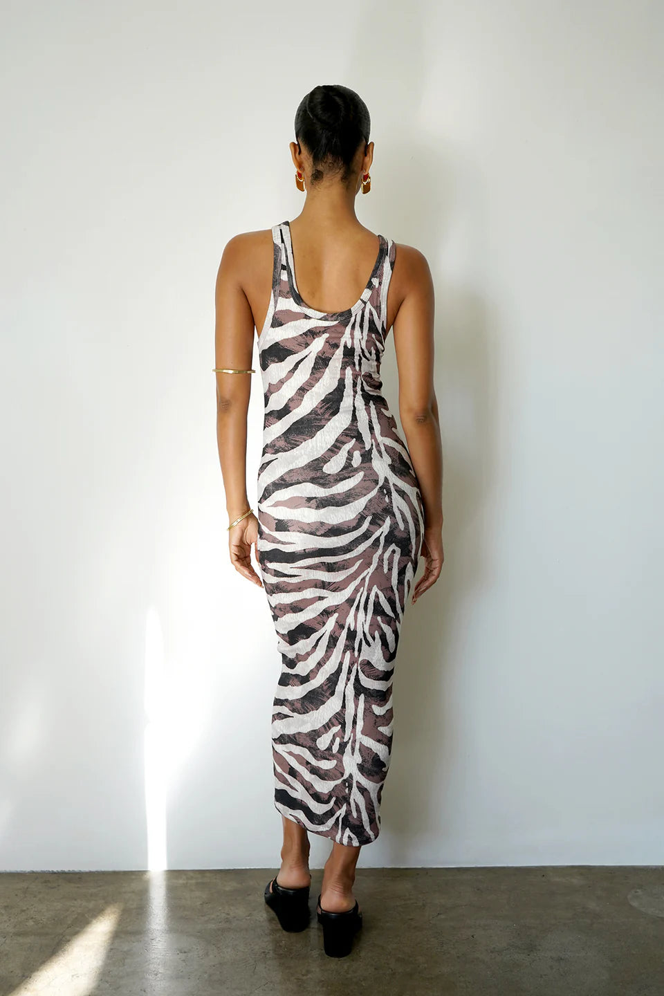 Safari Rib Timeless Tank Midi Dress back