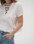 Tropic Tie Front Tee close up