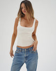 Vara Jersey Tank front view on model