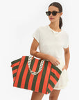 La Cote Beach Tote front view worn on model's arm