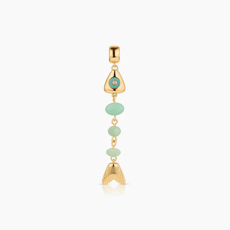 La Pez Chrysoprase Fish Bail front view without necklace
