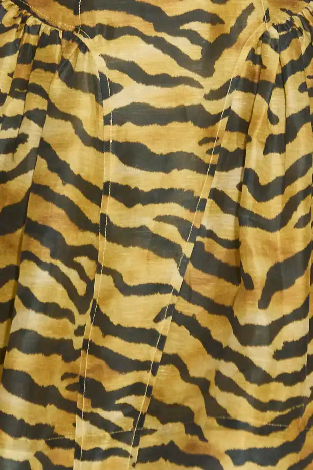 Layne Tiger Print Mini Dress super close up detail