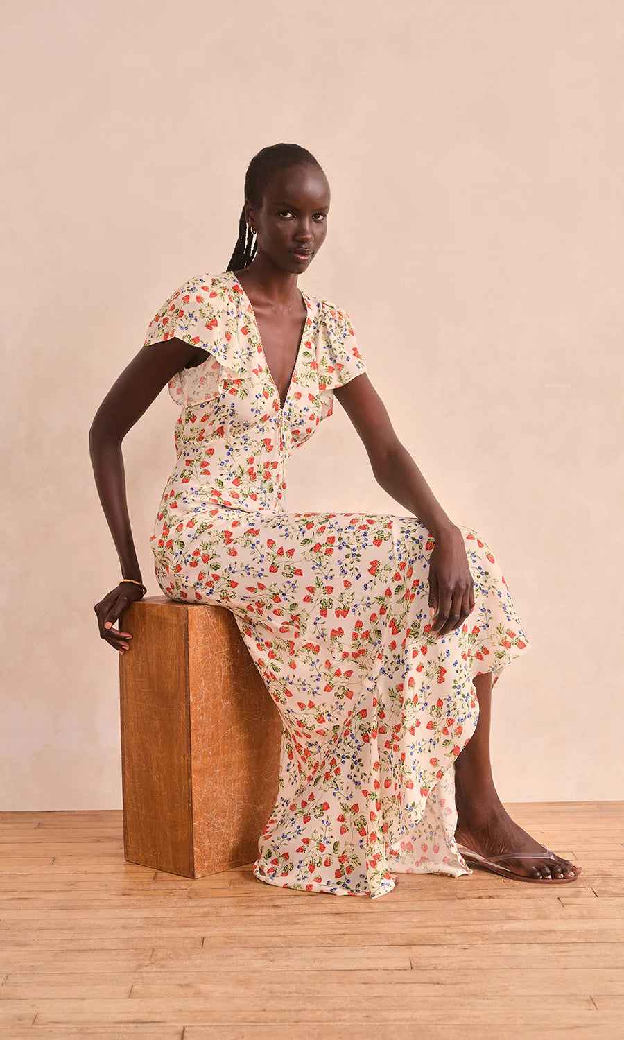 Leonarda Dress model sitting