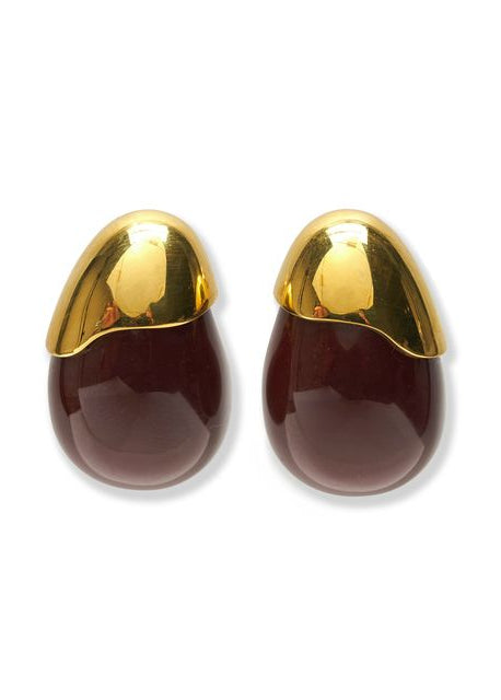 Toro Earrings in Aubergine close up