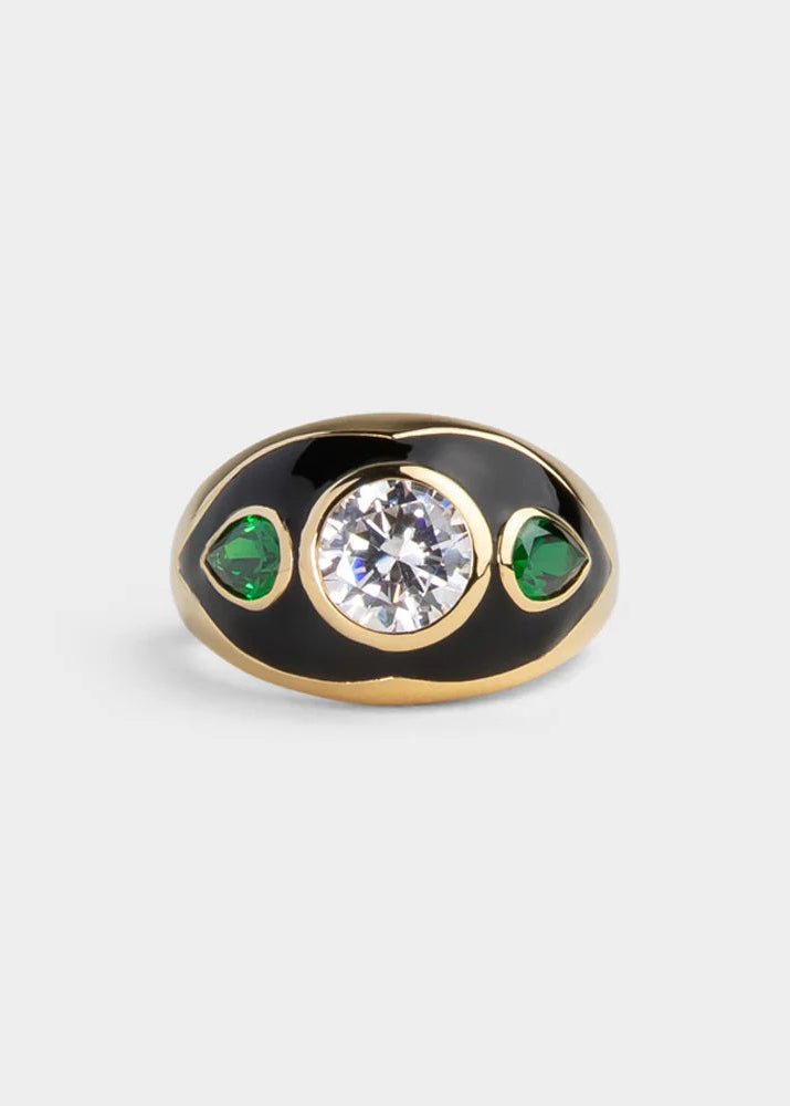 Luna Nera Cocktail Ring front