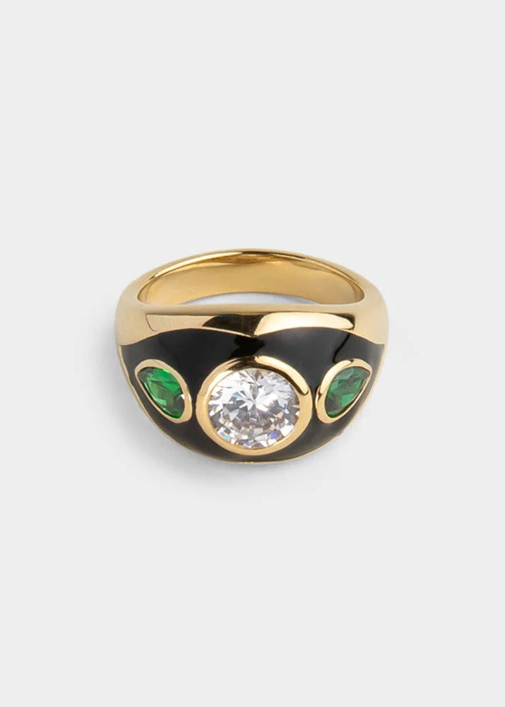 Luna Nera Cocktail Ring front/top view