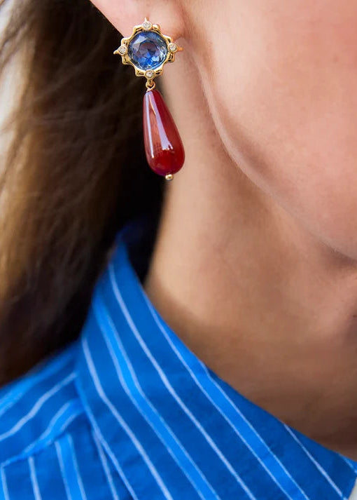 Via Earrings close up on ear