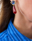 Via Earrings close up on ear