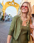Claudia Necklace on model with sunglasses