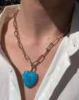 Malene Howlite Heart Clip Necklace on model