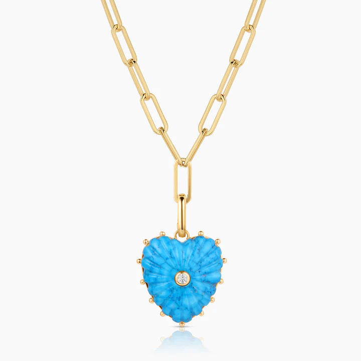Malene Howlite Heart Clip Necklace close up