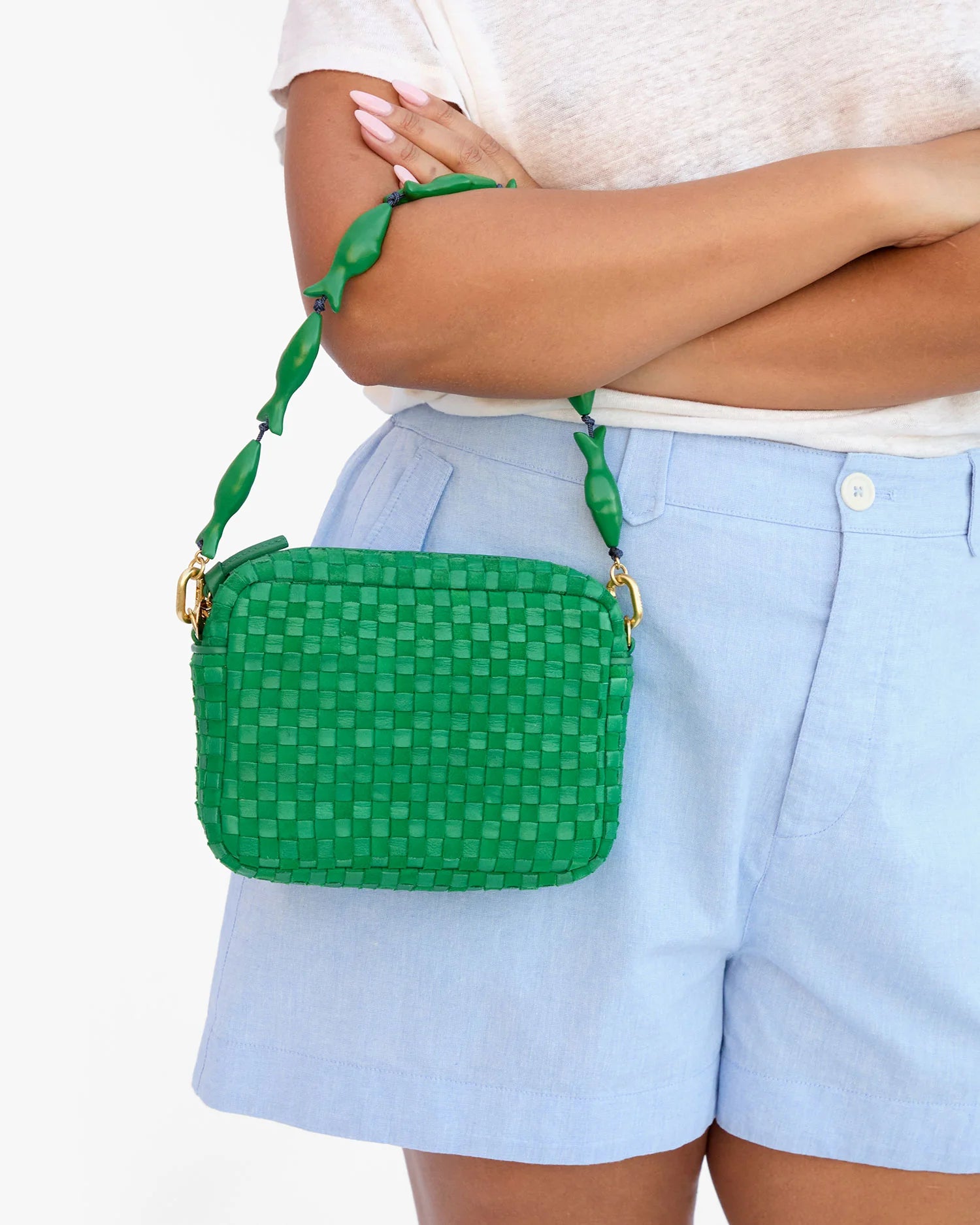 Shortie Strap Emerald Sardine on midi sac