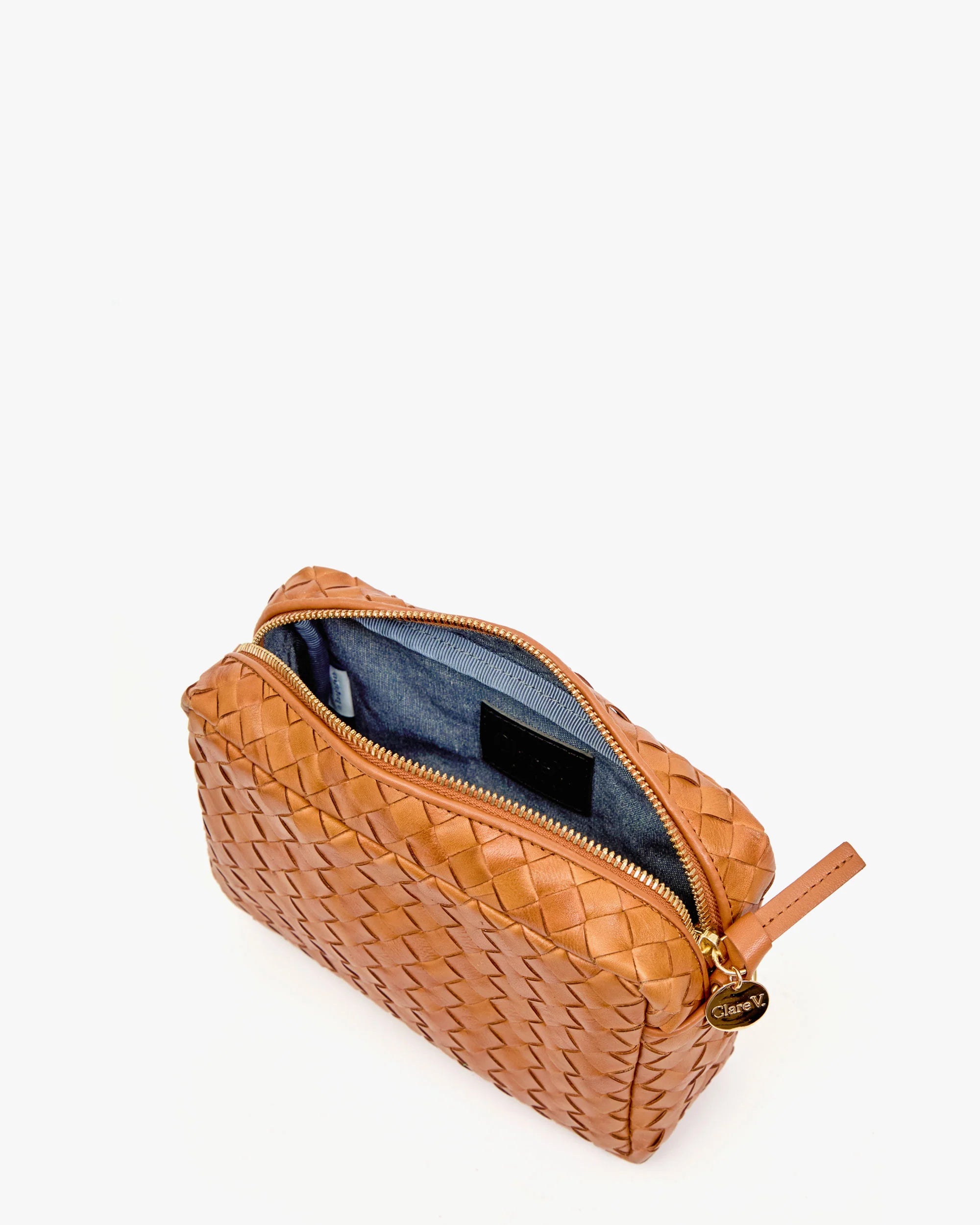 Midi Sac Natural Diagonal Woven top, open
