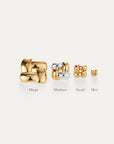 Mini Woven Square Earrings Gold size comparisons