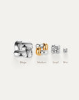 Mini Woven Square Earrings Silver size comparison