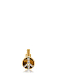mini peace pendant in tigers eye with diamonds on a white background 