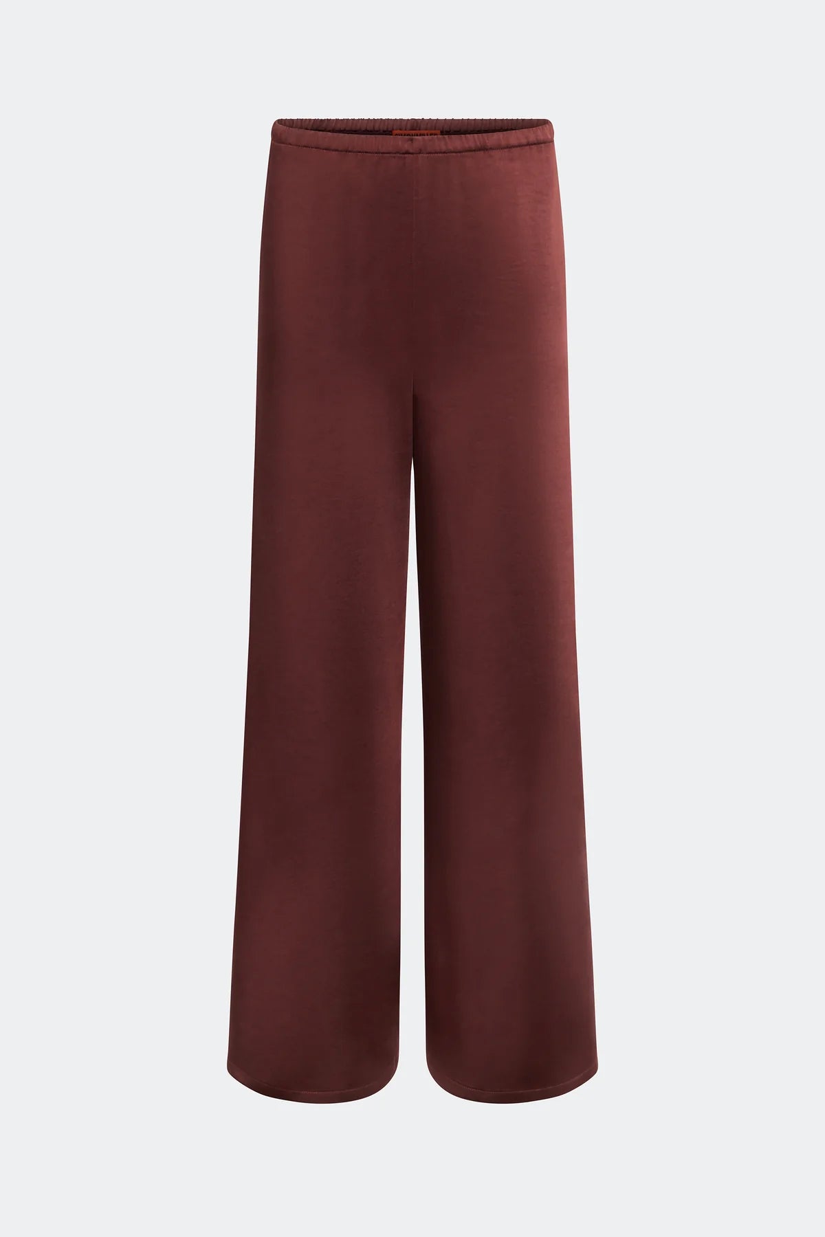 Maroon wide-leg pants on a light gray background