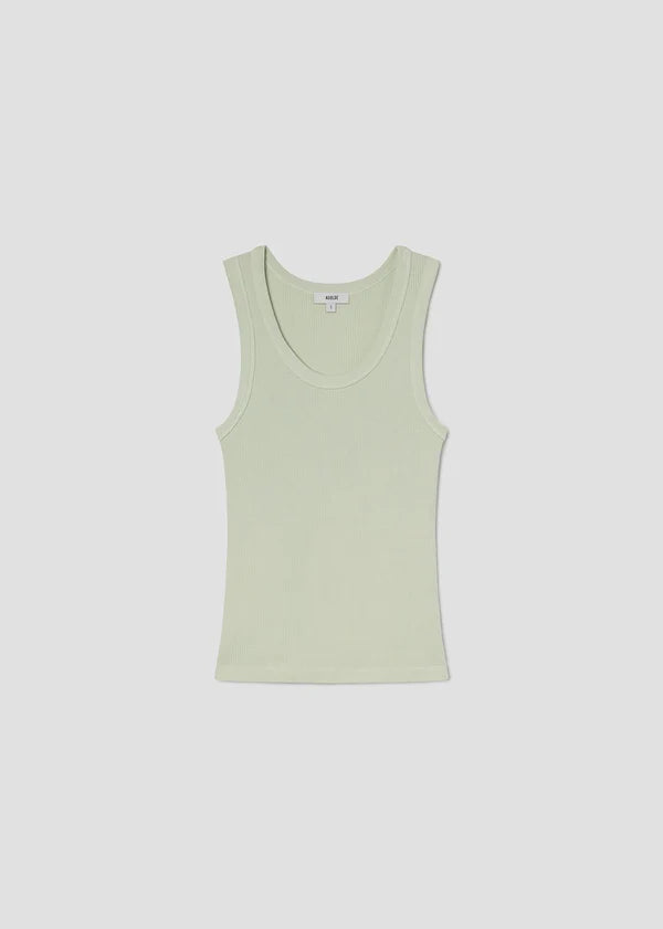 Poppy Tank in Mint Cream laid flat