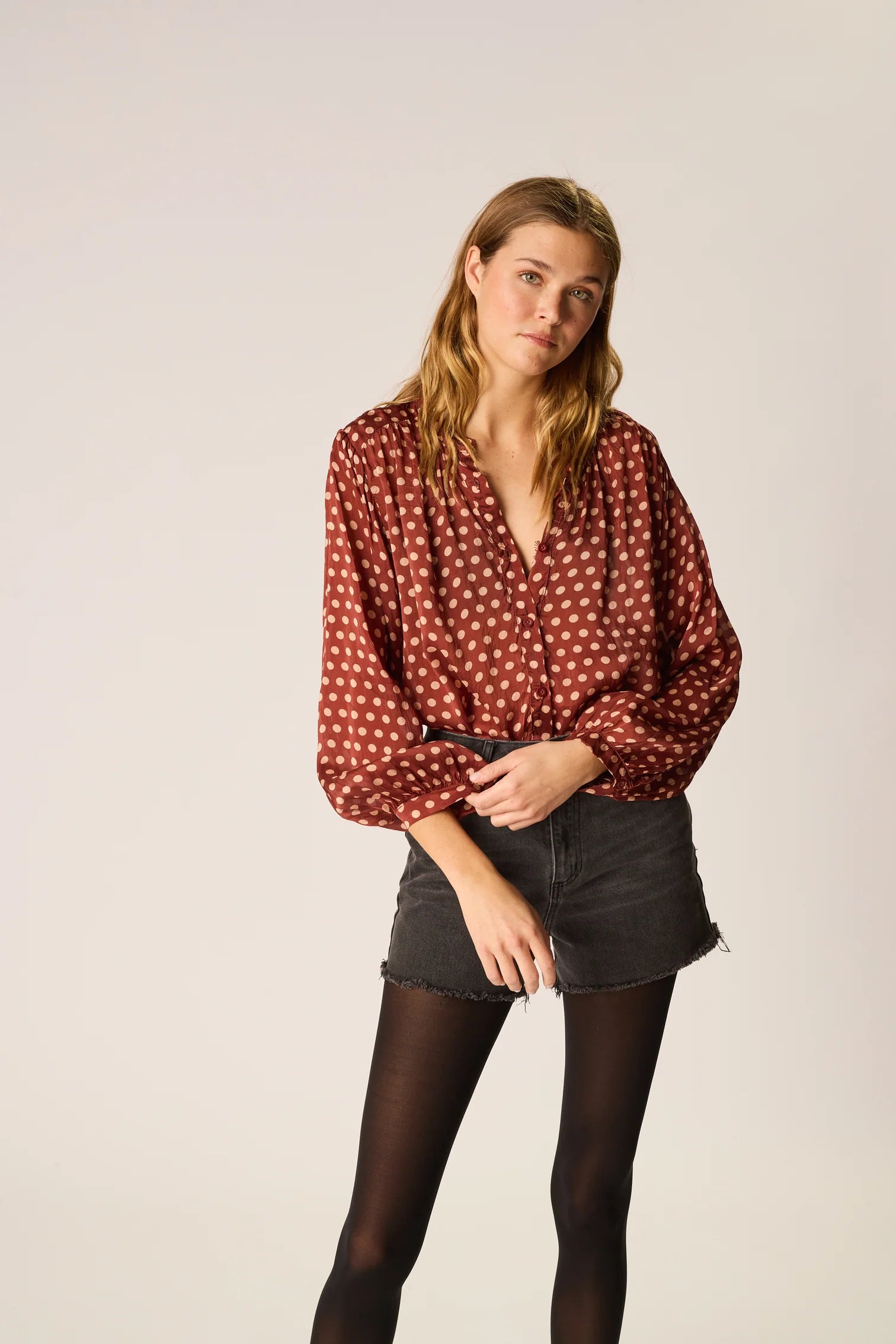Tolan Polka Dot Shirt front view