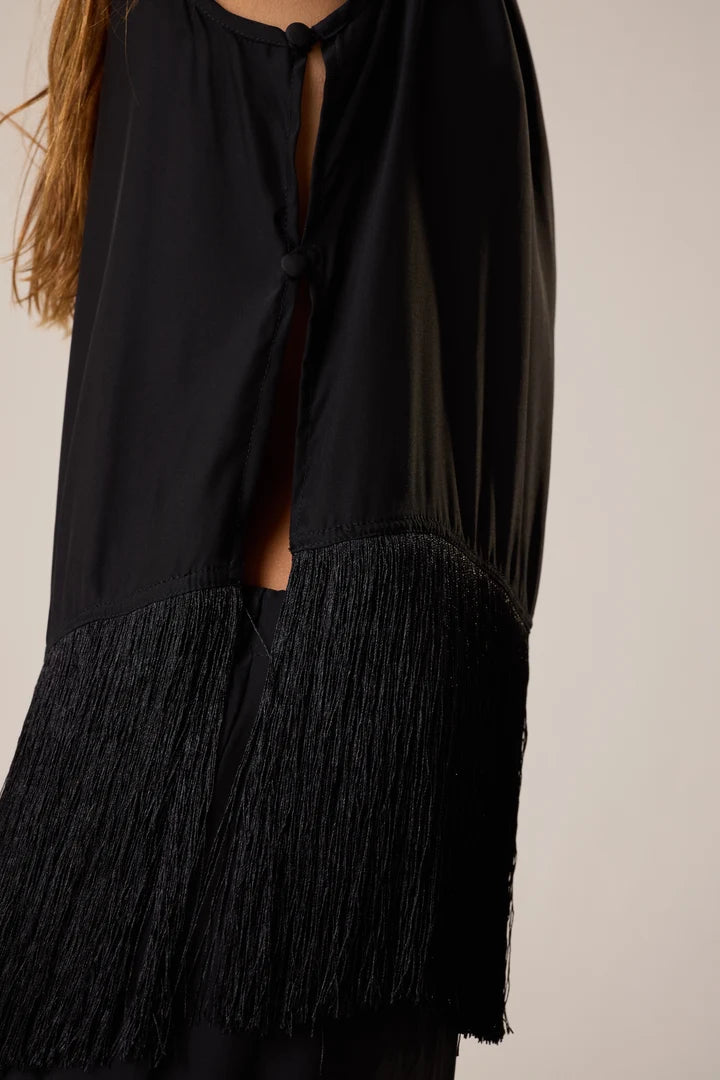Jessie Top with Fringe close up side view