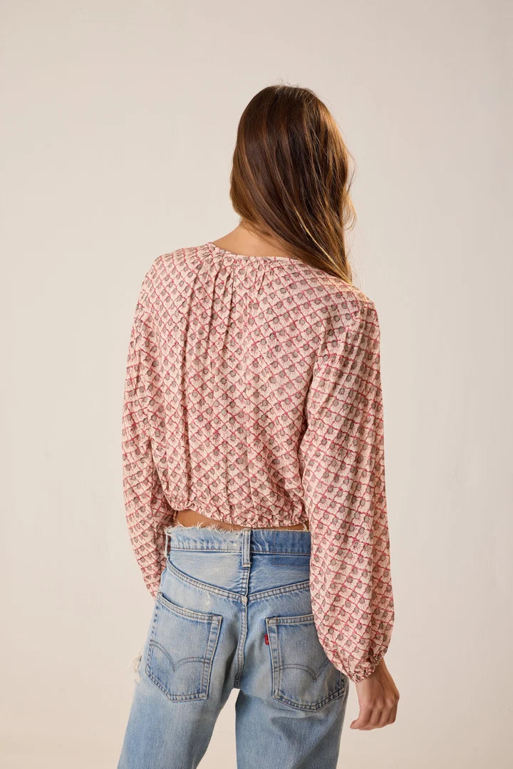 Amelia Top Scallop Blush back