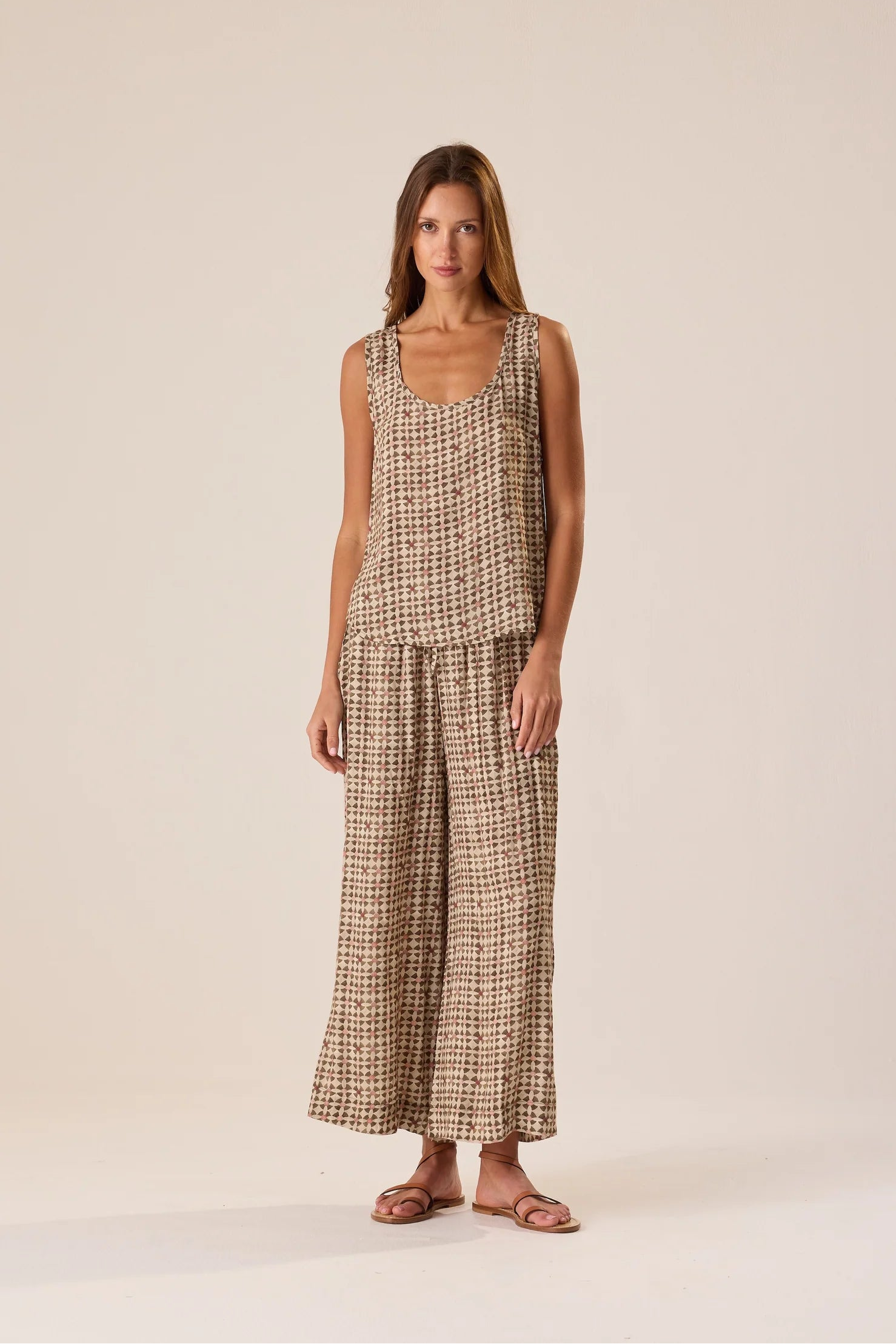 Lauren Pant Zellige Limestone with matching top