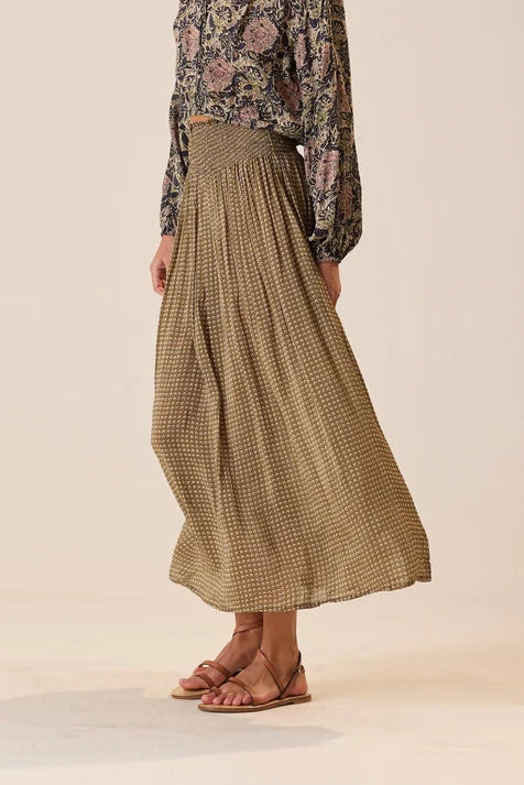 Bella Skirt Martini Olive side view