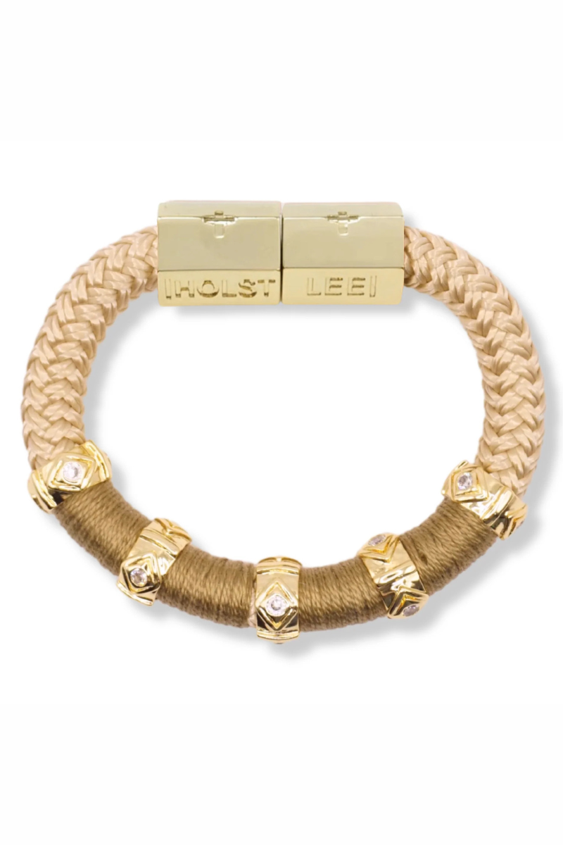 Evil Eye Colorblock Bracelet Tan by itself