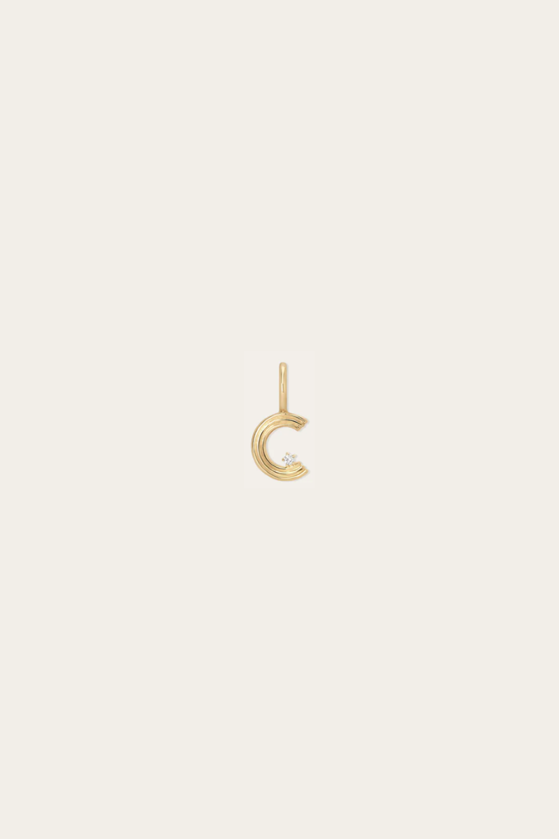 Groovy Diamond Initial Mini Bead C by itself